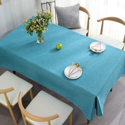 Solid Color Cotton Linen Tablecloth Dining Table Cover Decorative Table Cloth Rectangular Tablecloths Dining Table Cover