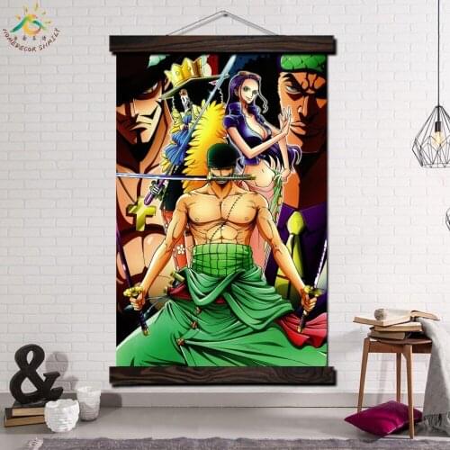 One Pieces Sword Smand Modern Wall Art Print Pop Art Picture And Poster Solid Wood Hanging Scroll Canvas Painting Home Decor
