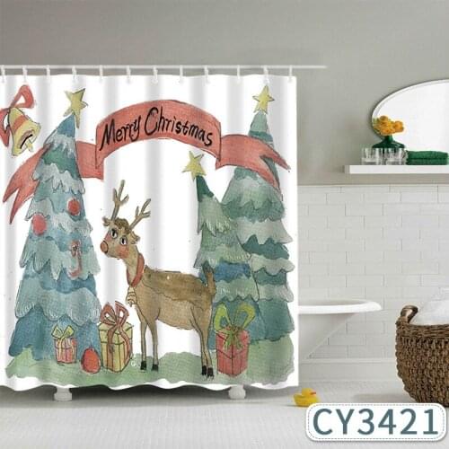 Christmas Series Print Shower Curtain Waterproof 27 Different Style Bathroom Curtain Accessories rideau salle de bain T113