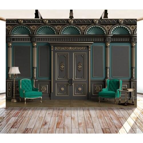 Old-fashion Roman Elegant Style Black and White Palace Gate Wall Backdrops Photo Background Decorations for Photography Props