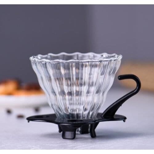 Glass Dripper, Pour over Coffee Funnel Filter, Reusable Coffee Cone Brewer with Removable Base Clear