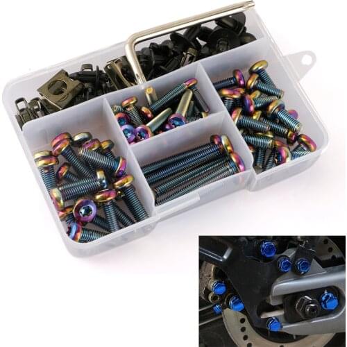 Titanium Alloy Universal Motorcycle Fairing Screws Kit Bolts M6 Blue Accessories for Universal Motorcycle Models
