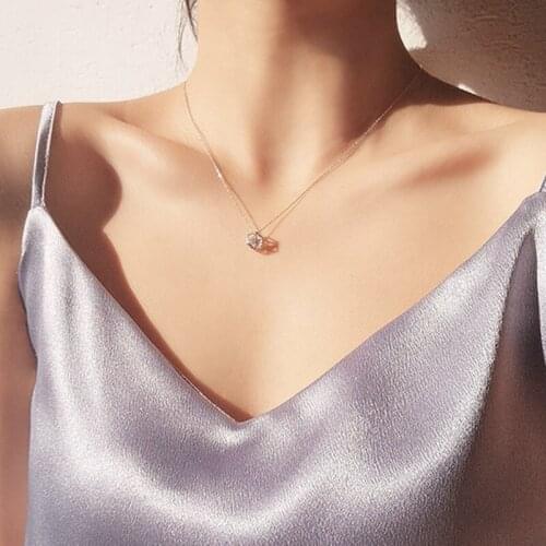 Sterling S925 Geometric ball simple temperament clavicle chain female tide light luxury Fashion Necklaces