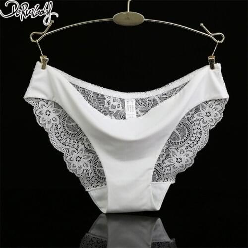 DeRuiLaDy Seamless Low-Rise Womens Sexy Lace Panties Solid New Panties 8 Colors Underwear Beathable Hollow Briefs