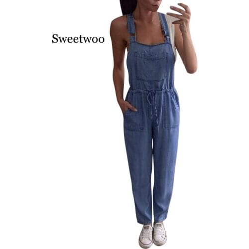 Jumpsuits Playsuits & Bodysuits Women One-Piece Jumpsuits Overalls Denim Jeans Bib Trousers Long Pants