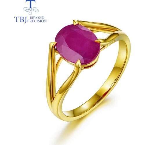 TBJ,14K yellow gold rings 100% natural gemstone ruby 1.15ct simple Luxury fashion joker fine jewelry for woman anniversary gifts