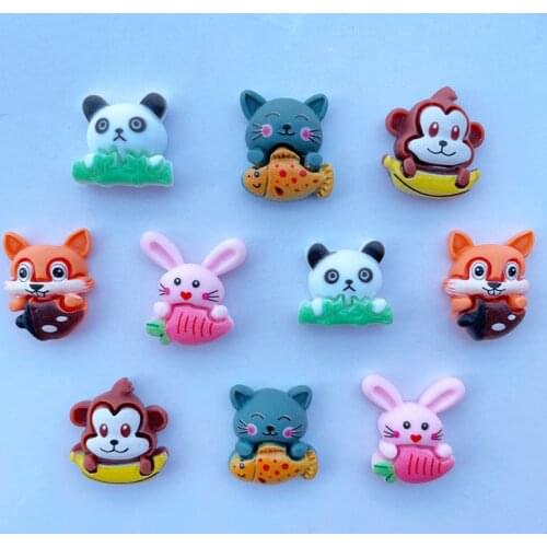 10 New Kawaii Resin Cartoon Animal Series Flat DIY Crafts Scrapbook Hair Bow Center Accessories Embellishment A24