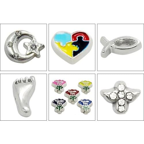 10PCS! Wholesale Mix style Floating Charms Fit Floating lockets & Floating locket bracelet LSFC100-720