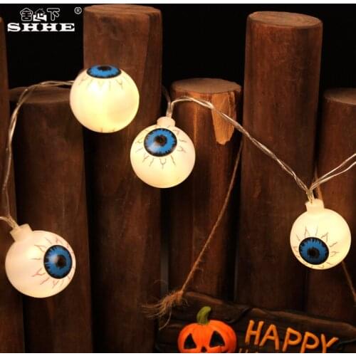 10 LEDs Fancy Eye Balls String Lattern Lights LED Eyeball Colorful Strand Lamp Halloween Supplies for Party Home Lighting