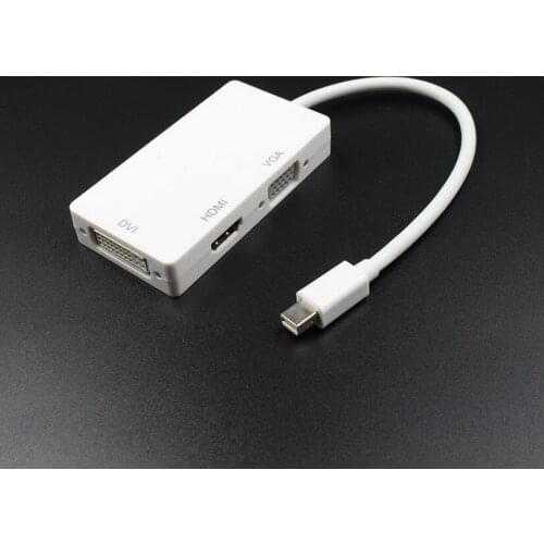 100PC Manufacturer approved Mini DP Displayport to VGA + HDMI + DVI conversion line Thunder MacBook