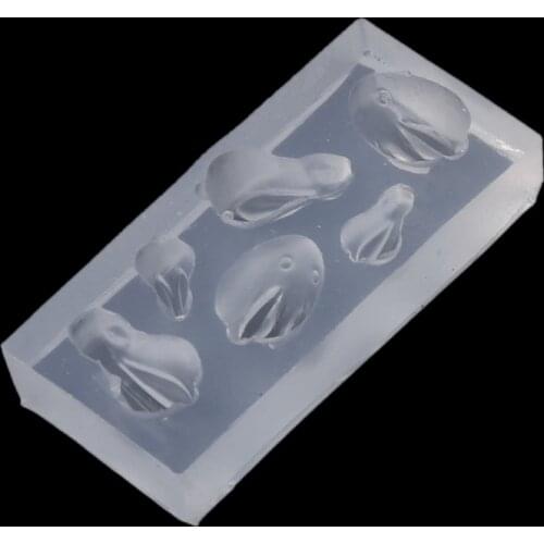 13MC Handmade Cute 3D Rabbit Pendant Silicone Resin Casting Mold Bunny Rabbit Epoxy Resin Mold Jewelry Making Tools Art Craft