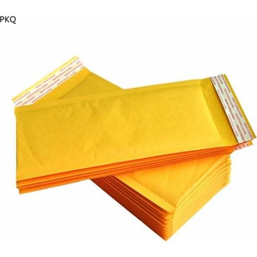 50PCS Yellow Kraft Paper Bubble Bags Long Style Self Seal Yellow Mail Packaging Bubble Mailers Padded Envelopes