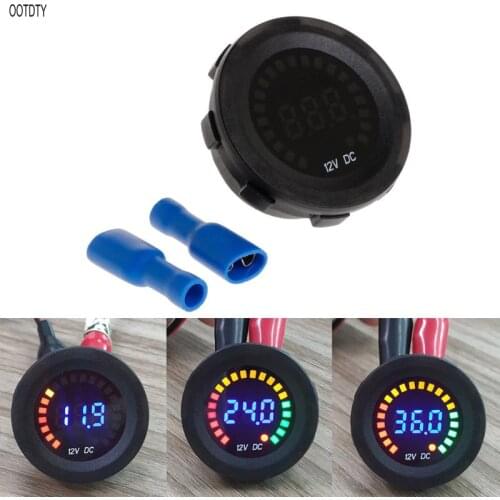 Car Motorcycle Waterproof Blue LED Digital Panel Display Voltmeter Voltage Volt Meter Gauge DC 12V