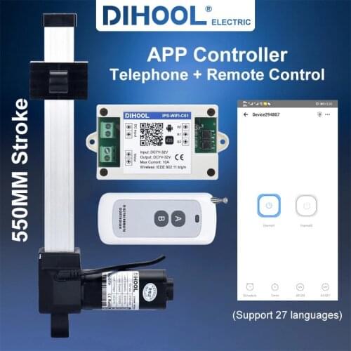 DHLA3000P 550MM Stroke linear slide rail actuator For Boats Mounting Bracket Medical Bed Linear Actuators Remote TV Lift