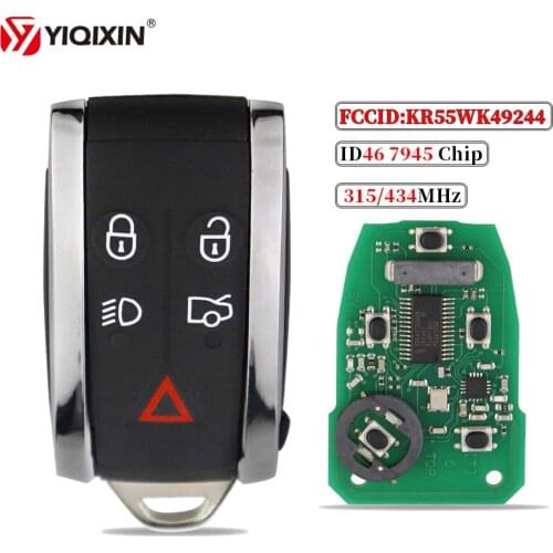 YIQIXIN Smart Card Remote Car Key For Jaguar XF XF XFR XK XKR 2009-2013 315/434MHZ ID46 7945 Chip FCC:KR55WK49244 Key Keyless