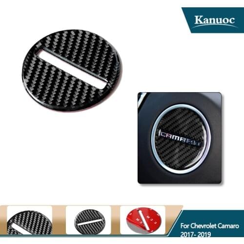 For Chevrolet Camaro 2017- 2019 Vehicle Interior Steering Wheel Decor Trim Cover Car Styling Car Carbon Fiber Sticker