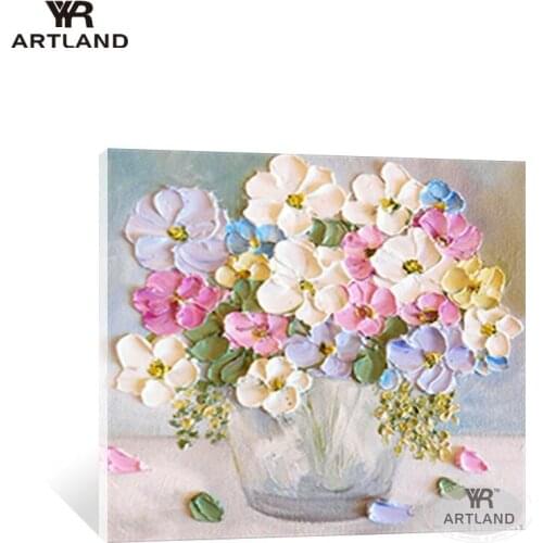 Hot sale Beautiful colorful sunflowers 100% Handmade oil painting on canvas wall art poster canvas picture for living room