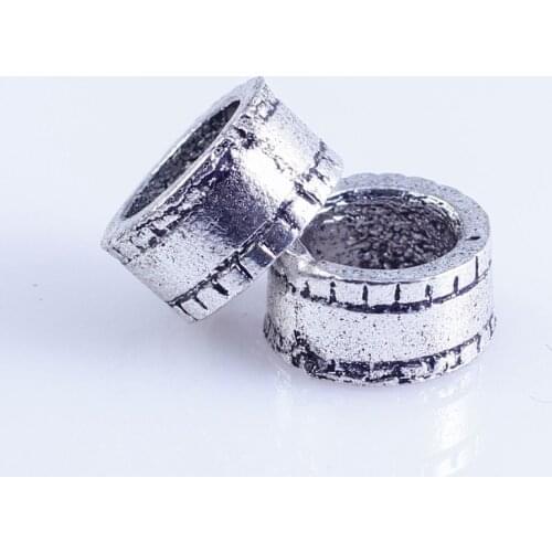 30pcs Tibetan Silver Metal DIY beads big hole round beads fit for style European Bracelets