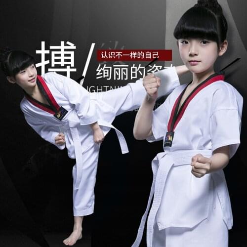 Same Style For Adults And Children Kimono Judo Kickboxing Practice Costume Taekwondo Suit Karate Taekwondo Clothes Cotton Suit