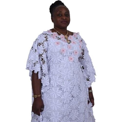 Fashion Cord Lace Fabric High Quality Embroidery French Guipure Lace With Stones White Nigerian Lace Fabrics For Wedding Y1831