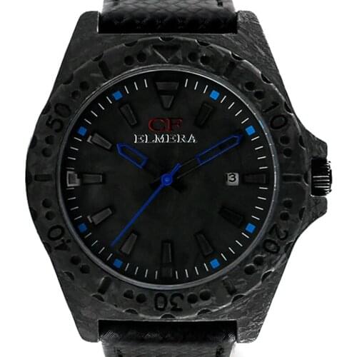 ELMERA Mens Watch carbon fiber sports wind business machinery movement carbon fiber