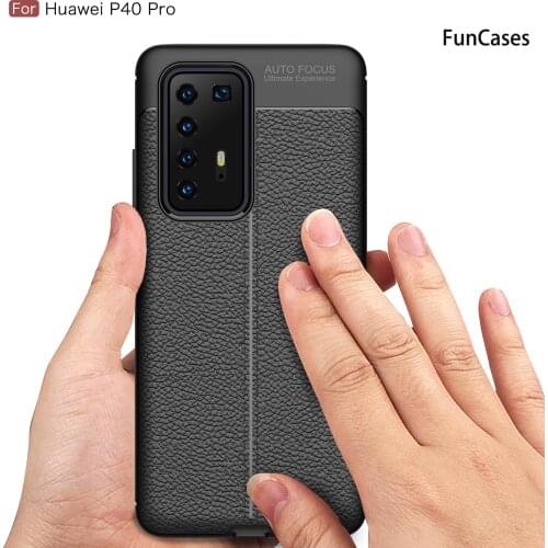 Lychee Pattern Soft TPU Protector Case For Huawei P40 Lite E Aksesuar Phone Cases Huawei telefoon Y7P P40 Lite Pro Pro+ 5G Plus