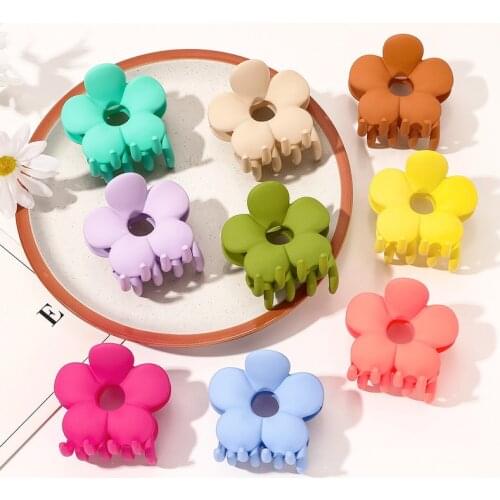 2021 Summer NEW Candy Color Fat Flower Hair Claw Clip Kawaii Sunflower Girl Heart Hairpin Korea Cute Accessories for Women