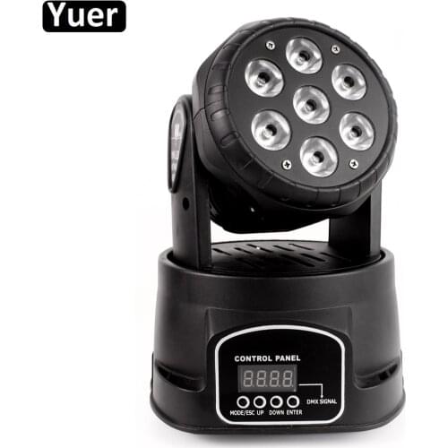 New Mini 7x10W RGBW 4IN1 Wash Strobe Effect Moving Head Light Disco Ball DMX512 DJ Light Sound Party KTV Club Moving Head Lights