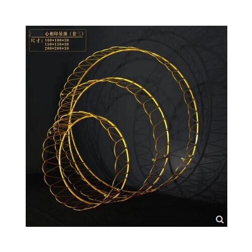 New wedding props, carved background, round ring support, wedding props, line curtain, ceiling, circle stage, iron frame