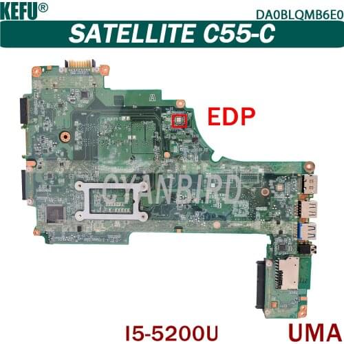KEFU DA0BLQMB6E0 original mainboard for Toshiba Satellite C55-C UMA EDP with I5-5200U Laptop motherboard
