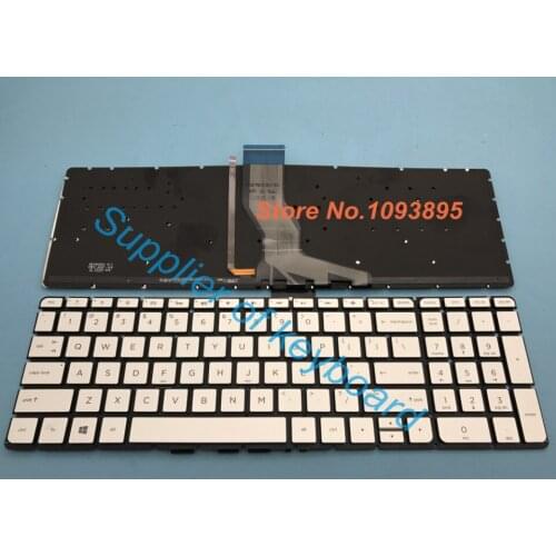 Original New English Keyboard For HP Pavilion 15-ak000 15-au000 15-bc000 15-ab500 15t-ab200 English Keyboard Silver Backlit