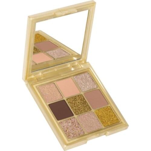 9 Colors Gold Eyeshadow Palette Waterproof Long-Lasting Pearly Matte Light Thin Natural Eye Pigments Board Makeup Cosmetics