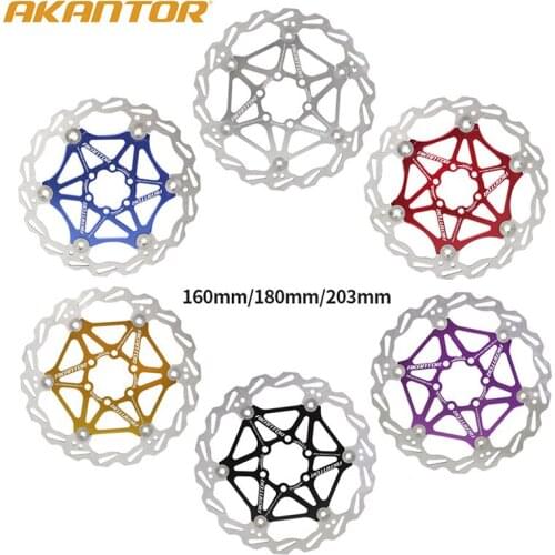 Mountain bike floating disc, bicycle color brake pad, road six nail brake disc 160mm 180mm 203mm