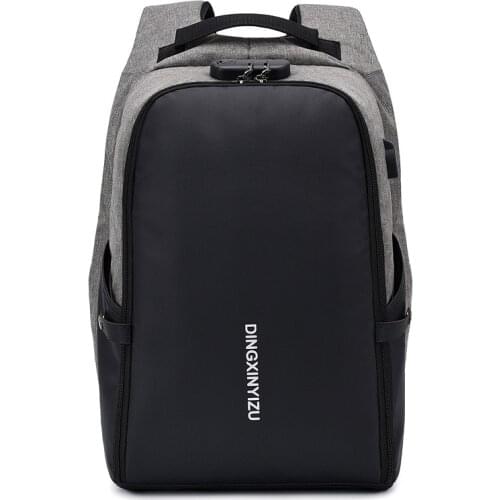 New Anti-theft Backpack for Business Men Portable Large Capacity 15in Laptop Bag with USB Charging Schoolbag