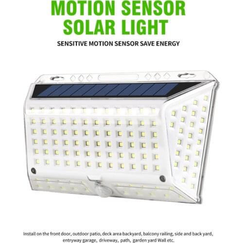 Solar Light Outdoor 142LED Human Body Induction Lamp Garden Lawn Wall Street Light Garden Lawn Waterproof Light