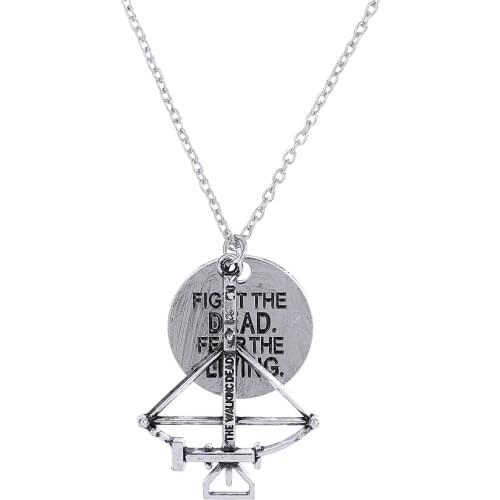 Lureme Vintage Silver The Walking Dead Inspired Zombie Apocalypse Design Charm Necklace for Women Men Best Gift (nl005573)