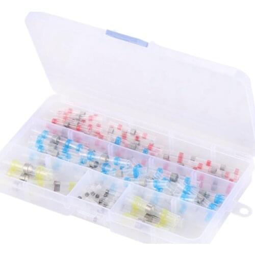 100pcs 4 Sizes Waterproof Solder Sleeve Heat Shrink Tube Terminal Connectors with Box