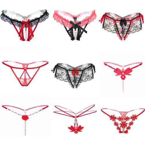 Women Sexy Lingerie Lace Underwear Floral Elastic Waist See Through Seamless Panties