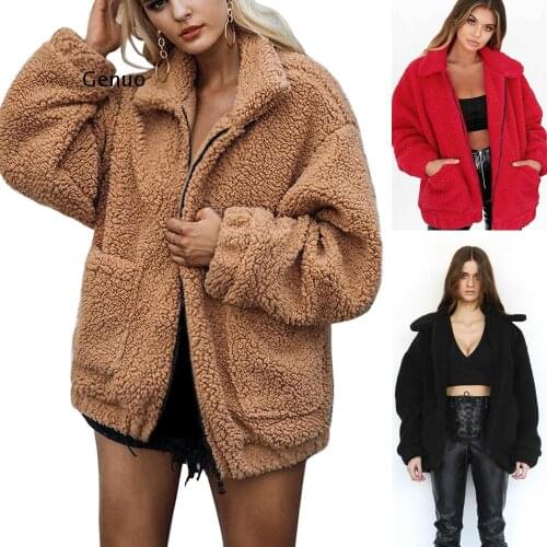Winter Teddy Coat Women Faux Fur Coat Teddy Bear Jacket Thick Warm Fake Fleece Jacket Fluffy Jackets Plus Size 3XL Overcoat