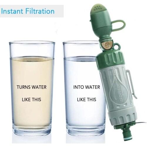 1L Outdoor Water Purifier Camping Hiking Emergency Life Survival Portable PurifierTravel Wild drink Ultrafiltration Water Filter