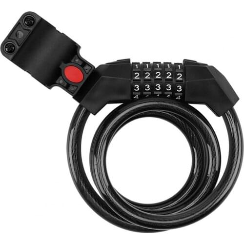 1pc Anti-Theft 1.2m Mountain Bike Bicycle Wire Five-Digit Code Lock Password Device