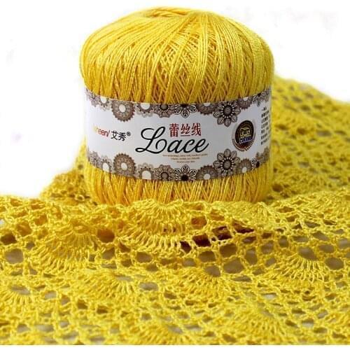 50G/Ball DIY Colorful Thin Lace Yarn Crochet Yarn 100% Cotton Yarn Hand Knitting Thread Sewing Machine Line Pillow Lace Supplies