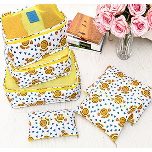 6 PCS Travel Storage Bag Set for Clothes Tidy Organizer Wardrobe Suitcase Pouch Travel Organizer Bag Case Shoes Packing Cube Bag