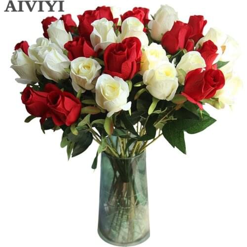 9pcs/lot Artificial flowers long branch roses home soft decoration wedding ceremony holding flowers road leading flowers factor