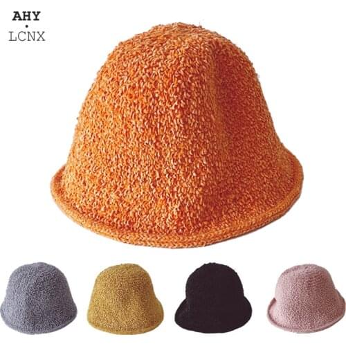 Literary Fan Thicken Warm Long Hair Lovely Kids Bucket Hat Cotton Baby Childrens Boy Girl Cap Autum Winter Fishermans Hat