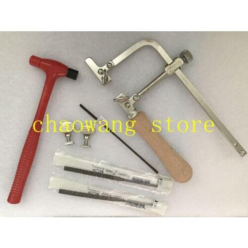 Jewelry sawblades+mini hammer+jewelry file+adjustable saw frame with extra screw