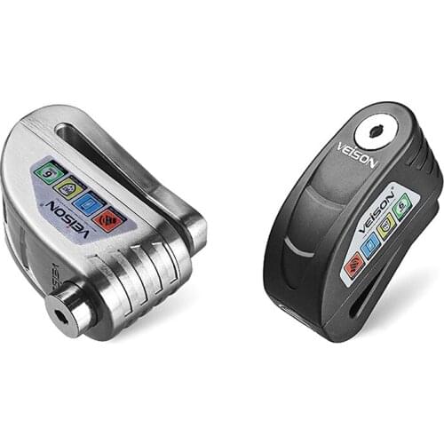 Veison Motorcycle Disc Lock Waterproof Alarm Lock Bicycle Bike Disc Lock Warning Security Anti Theft Brake Rotor Padlock