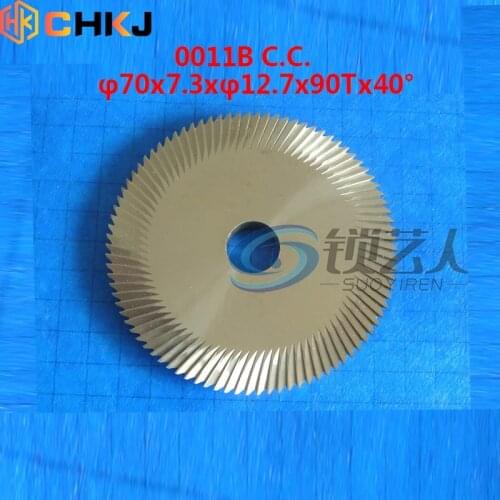 CHKJ Tungsten Steel Double-Sided Face Milling Cutter 0011B C.C φ70x7.3xφ12.7x90Tx40°For Wenxing Key Cutting Machines 201,100,etc