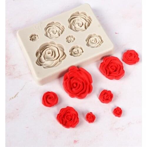 Rose Flower Leaves Silicone Mold Sugarcraft Fondant Cake Form Chocolate Mold Soap Mould Wedding Cake Decorating Tools