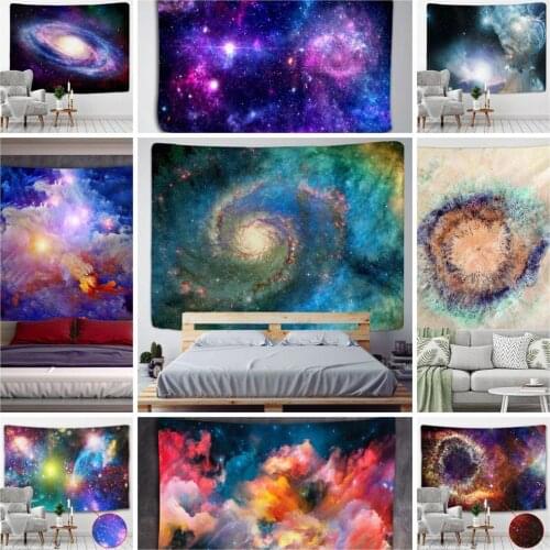 Galaxy Universe Space Tapestry Stars Wall Hanging Hippie Retro Home Decor Yoga Beach Mat Tapiz Witchcraft Wall Cloth Tapestries